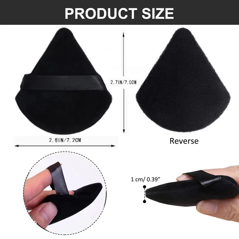1-6 Stuks 7 Cm Driehoek Fluwelen Poederdons Gezicht Cosmetische Eye Beauty Tool Herbruikbare Spons Wasbare Mini poederdons Accessorie