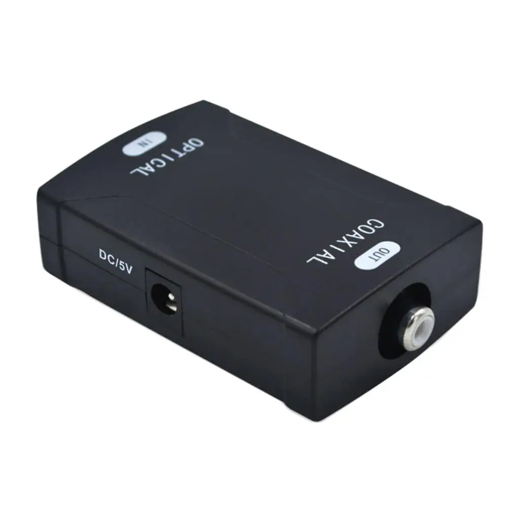 Optical Coaxial Toslink to Analog Audio Converter RCA L/R-Black