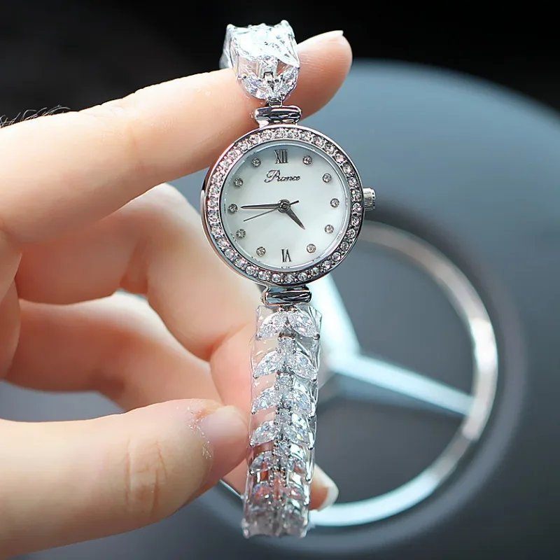 Luxury Fashion Mermaid Bone Quartz Diamond Ladies Watch for Women Watches Women Simple Waterproof Clock Bracelet Chains Reloj