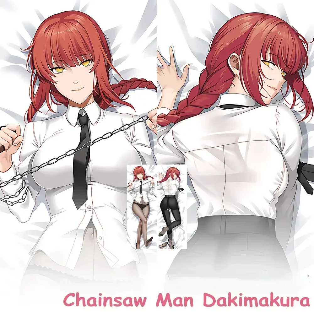 Funda de almohada con estampado de motosierra para hombre, cojín de cuerpo de tamaño real, Dakimakura, Anime, Makima, Cosplay
