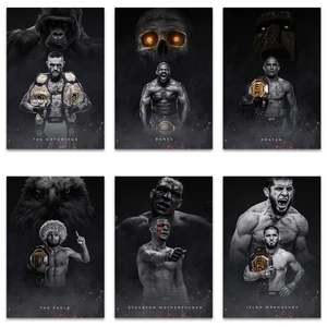 ボクシングファイティングスターキャンバスウォールアートプリントポスターMMA装飾絵画モダンホームデコレーションボクシングスポーツ愛好家ギフト 10ベストセールスジムアート-4