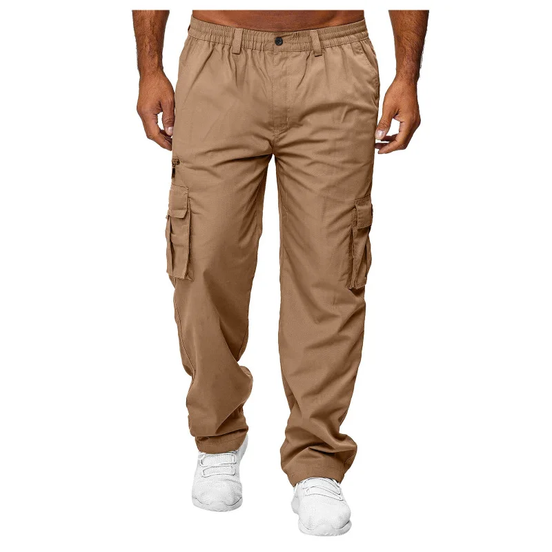 

European and American Men's Multi-Pocket Loose Straight Cargo Fashion Trend Versatile Casual Pants