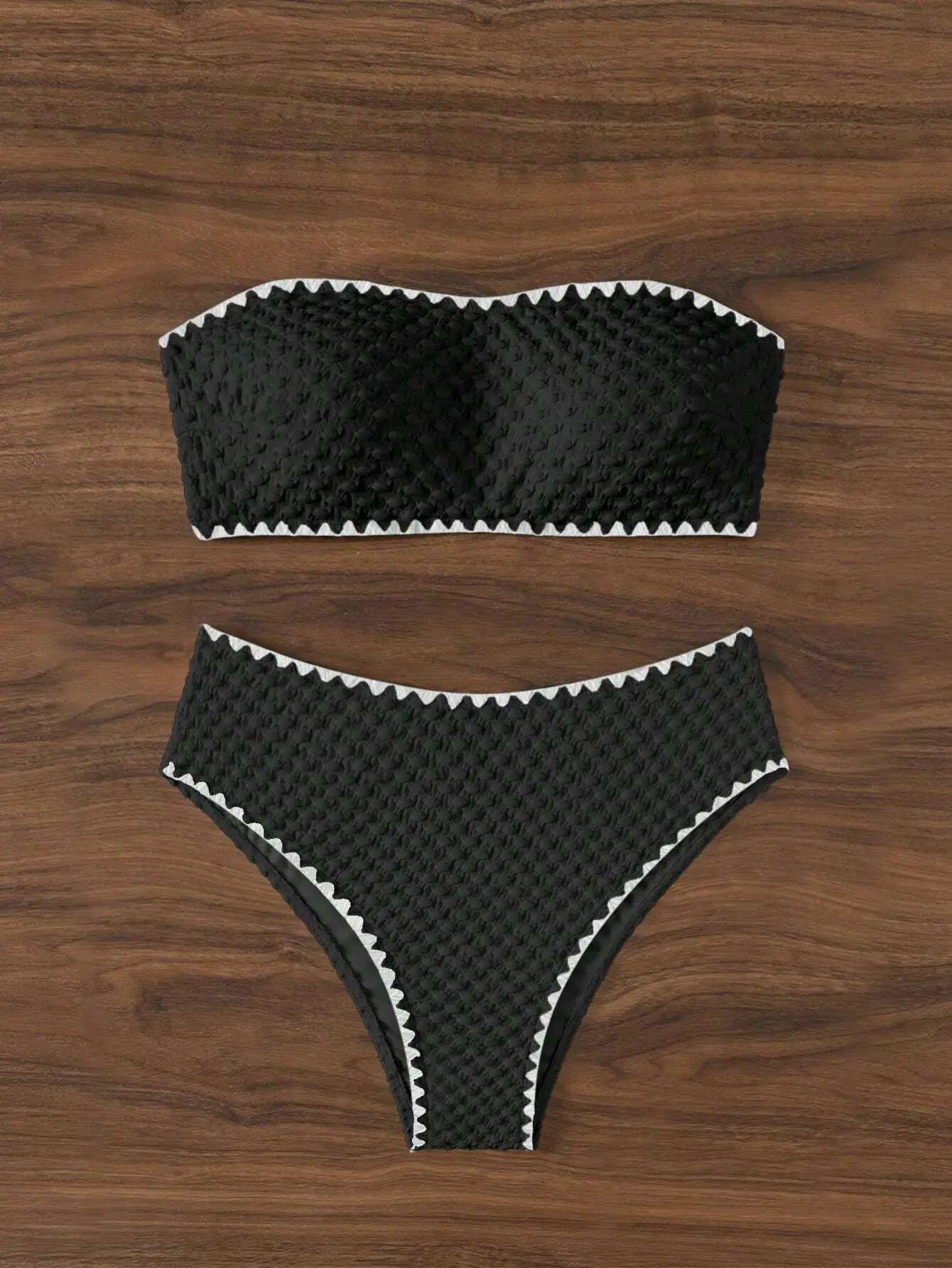 2025 Summer Fashion Women's Strapless Bikini Set High-Waist Two-Piece Swimsuit with Locked Edges Sexy Beachwear Beach Lingerie