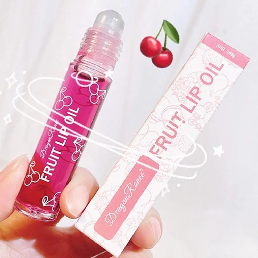 Frutas frescas Roll-On Lip Balm, Lip Maquiagem Primer, Hidratante Lip Gloss, óleo transparente, de longa duração, hidratante, G0F6