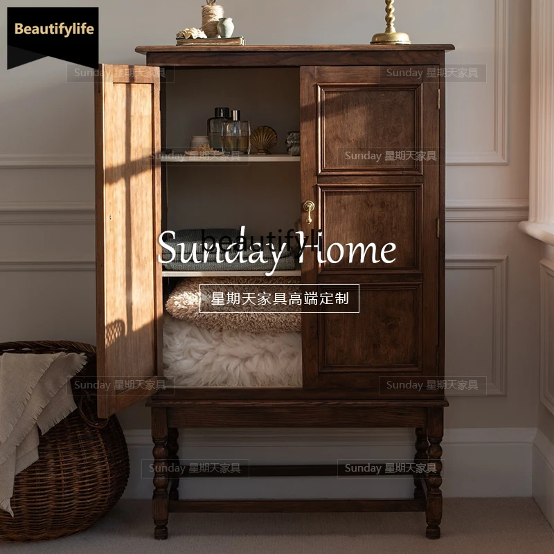 

C06 Потертый шкаф для хранения в античном стиле, большая вместимость, винный шкаф для гостиной, шкаф с римской колонной