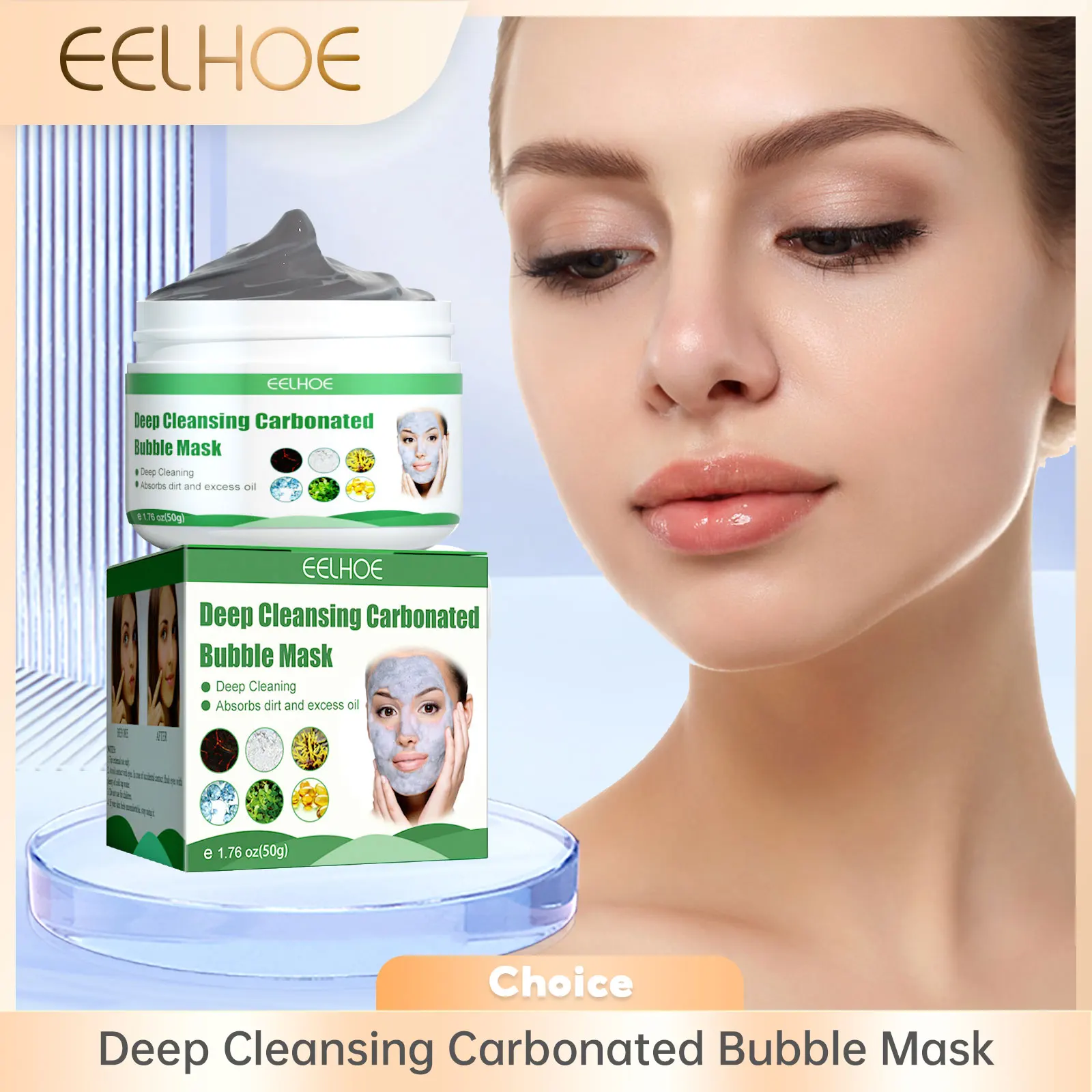 

EELHOE Face Cleansing Bubble Mask Nourishing Skin Blackhead Remover Acne Pores Purifying Beauty Mask Mild Moisturizing Face Care