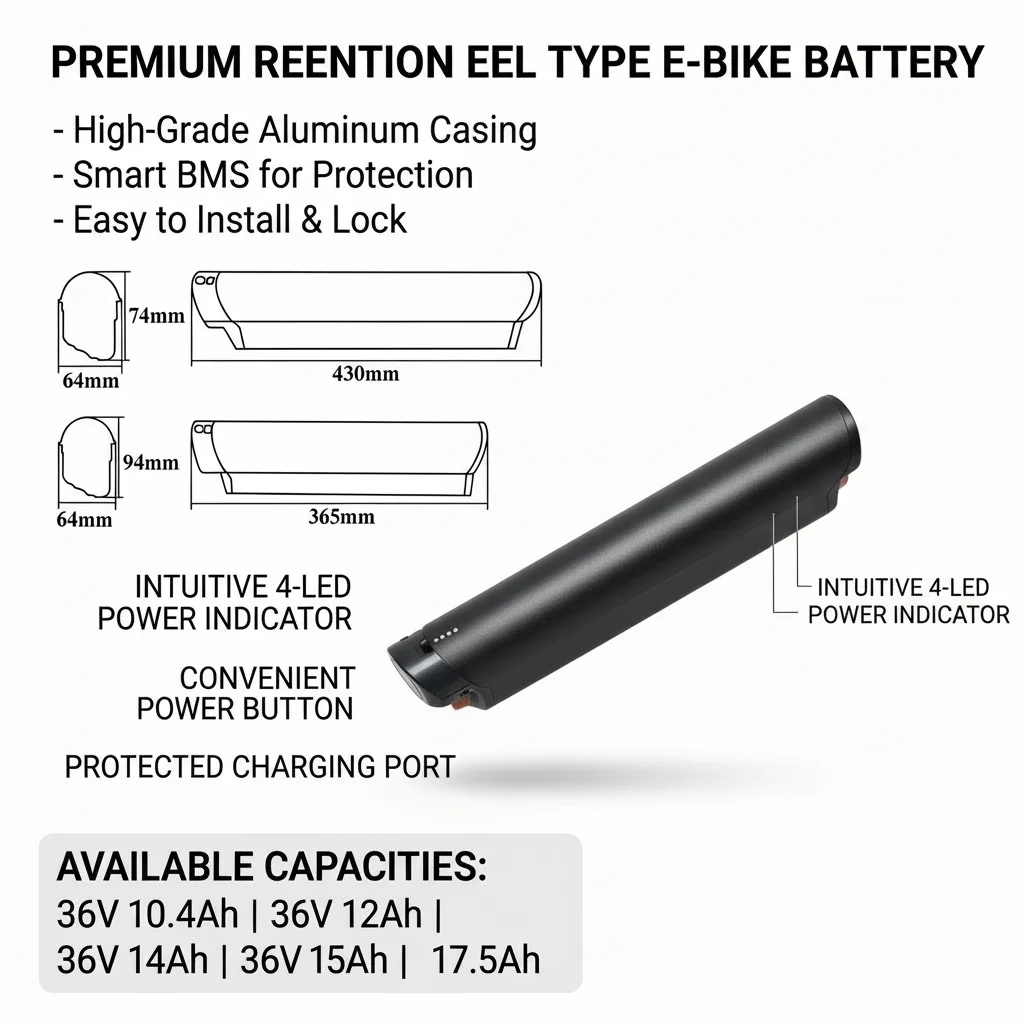 Versteckter Reention EEL MINI E-Bike Akku 36V 10,4Ah 12Ah 14Ah 15Ah für Jobobike Viva ST Powerider Force Step Elektrofahrrad