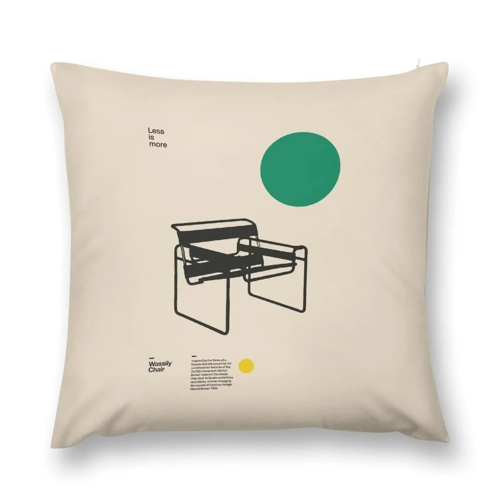 

Wassily Chair, Marcel Breuer, Minimal Furniture Bauhaus Design Throw Pillow Couch Cushions anime girl pillow