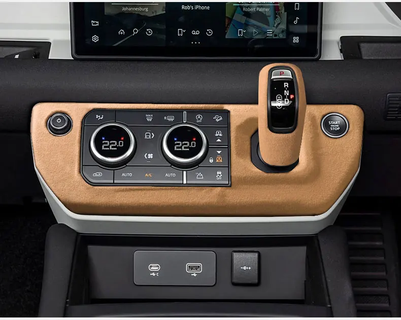 Hergestellt aus Alcantara-Wildleder-Innenraum, zentraler Schalthebel, Konsolen-Deckel, Scheide, Schale, Abdeckung für Land Rover DEFENDER 2020–2022, Zubehör – Detail 8