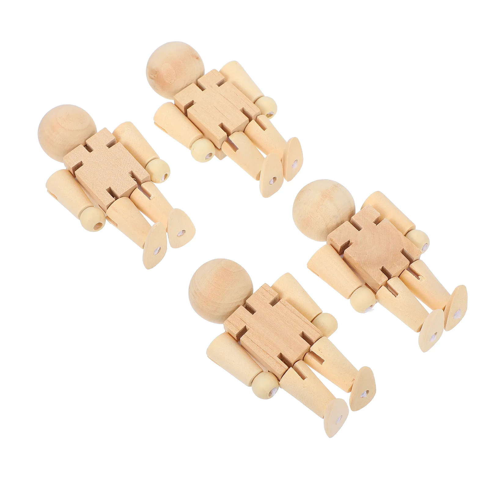 4Pcs Wooden Nutcracker Soldiers Unfinished DIY Handpainted Creativity Craft Kits for Painting Handmade Decorative Art Projects