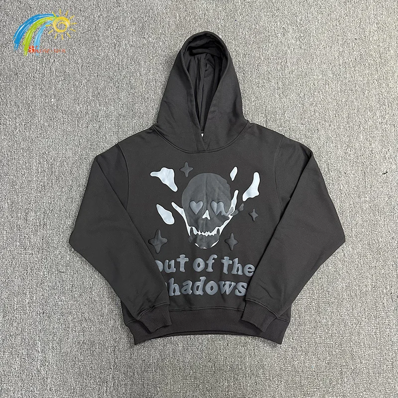 

Hip Hop Skull Head Letter Foam Print Broken Planet Hoodie Men Women Streetwear Loose Sweatshirts Cotton Black Pullovers Hooded