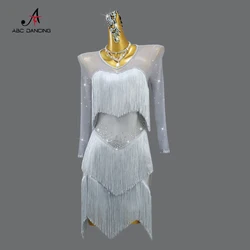 New Latin Dance Dress Line Clothing Female Dancewear Women Ball Practice Sport Costume Wear Short Skirt Girl Kid Suit Customized