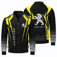 New Men's Spring and Autumn 3D Printing Logo Car Logo Coat Jacket Outdoor Sports Cycling Off-road Zipper Round Neck Top Jacket