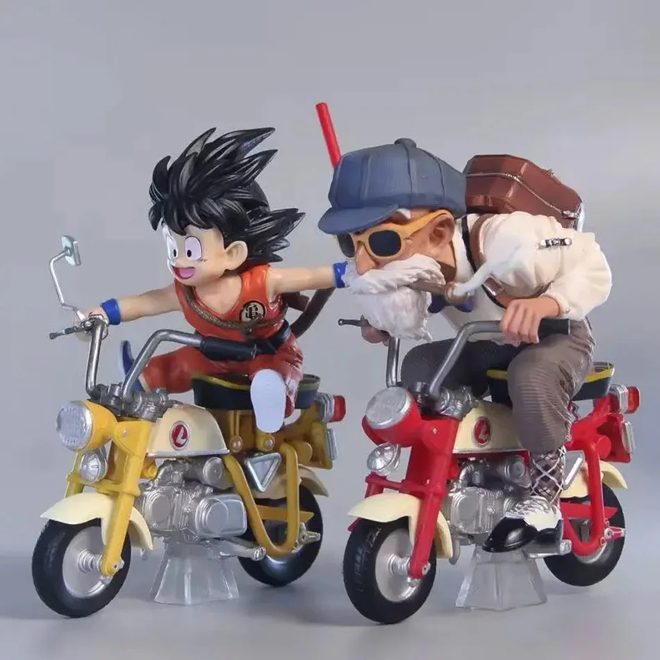 13cm Neue Dragon Ball Z Anime-Figur Son Goku Meister Roshi Lokomotiven PVC Action Kame Sennin Motorrad Spielzeug für Kinder