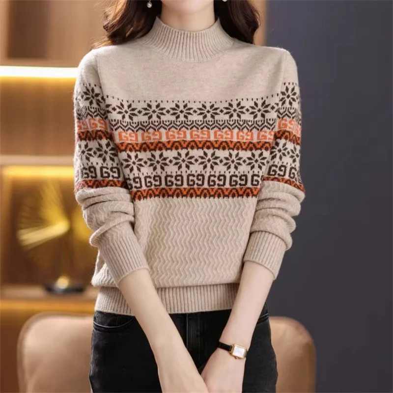 ダリャン ニットセーター 毛玉なし ベースレイヤー 高級 レディース ファッション ロング丈 ハイネック レギュラーフィット 秋服