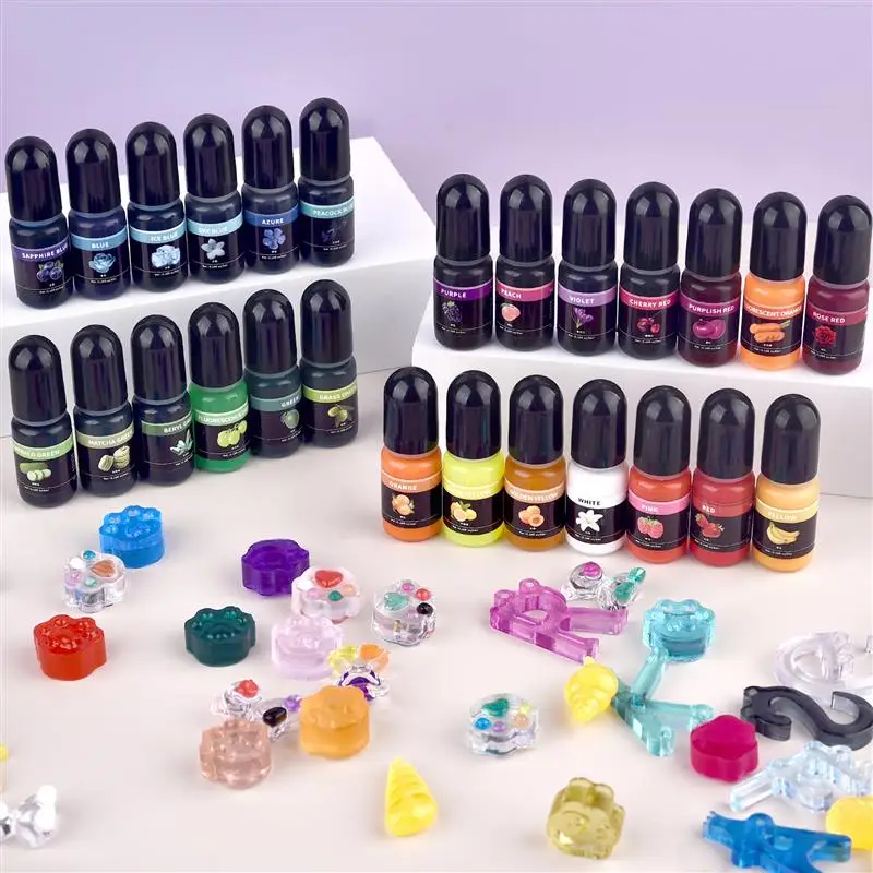 30color Epoxy Resin Pigment High Translucent  Gemstone Oil-Based  Liquid Colorant Dye DIY Epoxy Resin Jewelry Making Accessories