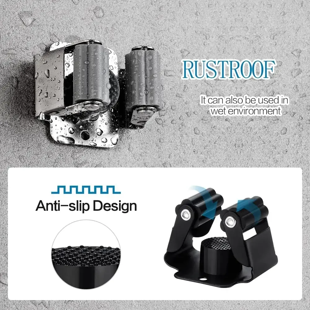 10/1 قطعة الحائط ممسحة كليب حامل ممسحة المنظم رف مع فرشاة المسمار مكنسة شماعات السنانير مقاوم للماء الحمام الرف اكسسوارات