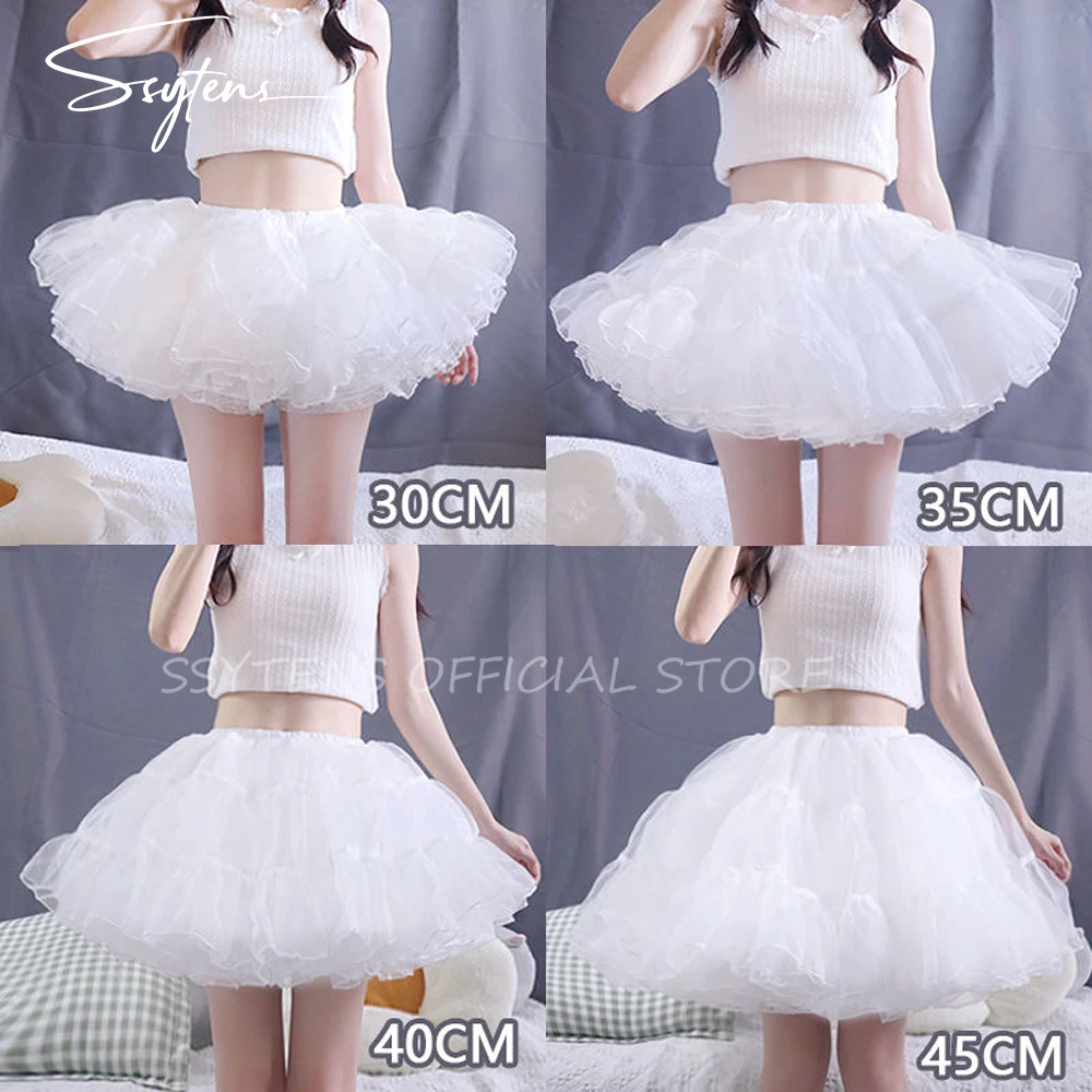 

SSYTENS Petticoats Puffy Tutu Skirts Violent 4 Layers Soft Customized Mini Skirt Support Cosplay JK Dress Lush Underskirt Women