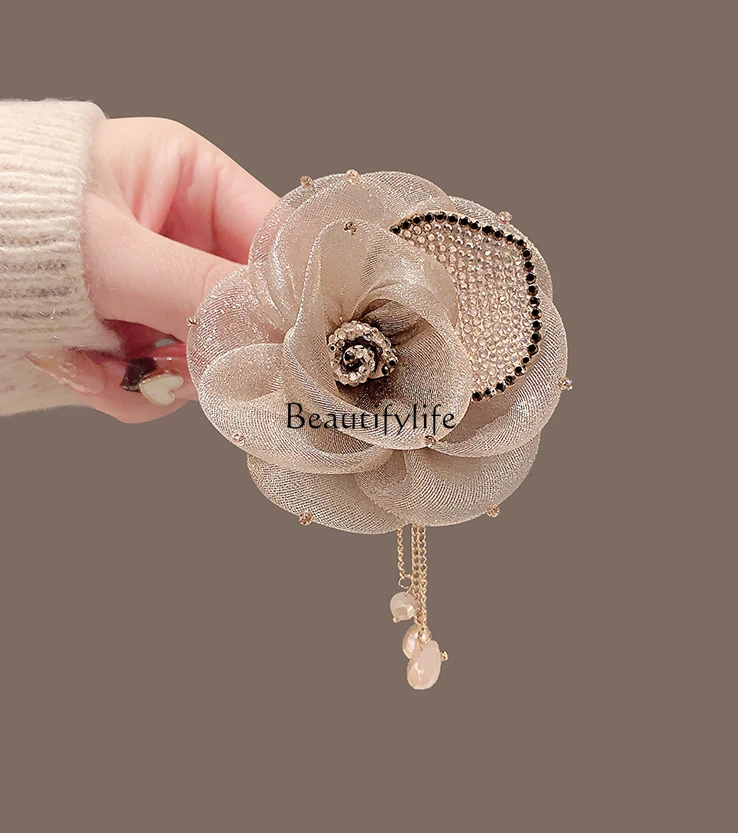 Fashion Temperament Camellia Japanese and Korean Lady Lady Boutonniere Sweater Coat Scarf Buckle Ornament