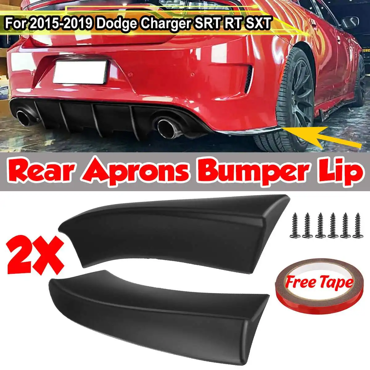 3 Color Car Rear Bumper Lip Diffuser Lip Spoiler Guard Protector For Dodge For Charger SRT RT SXT 2015 2016 2017 2018 2019