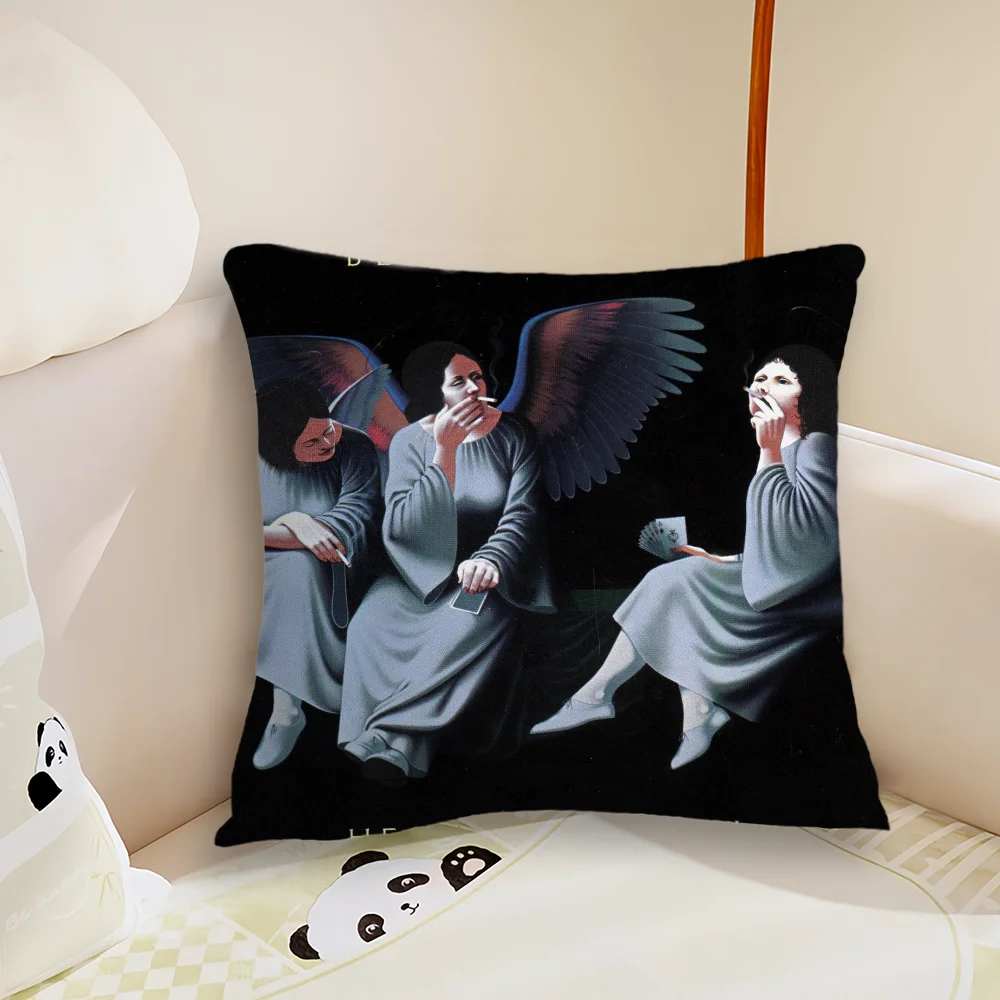 Black Sabbath Band Printed Pillow Cover, Retro Classic Heavy‑Metal Polyester Square Cushion Case for Sofa Bedroom Decoration