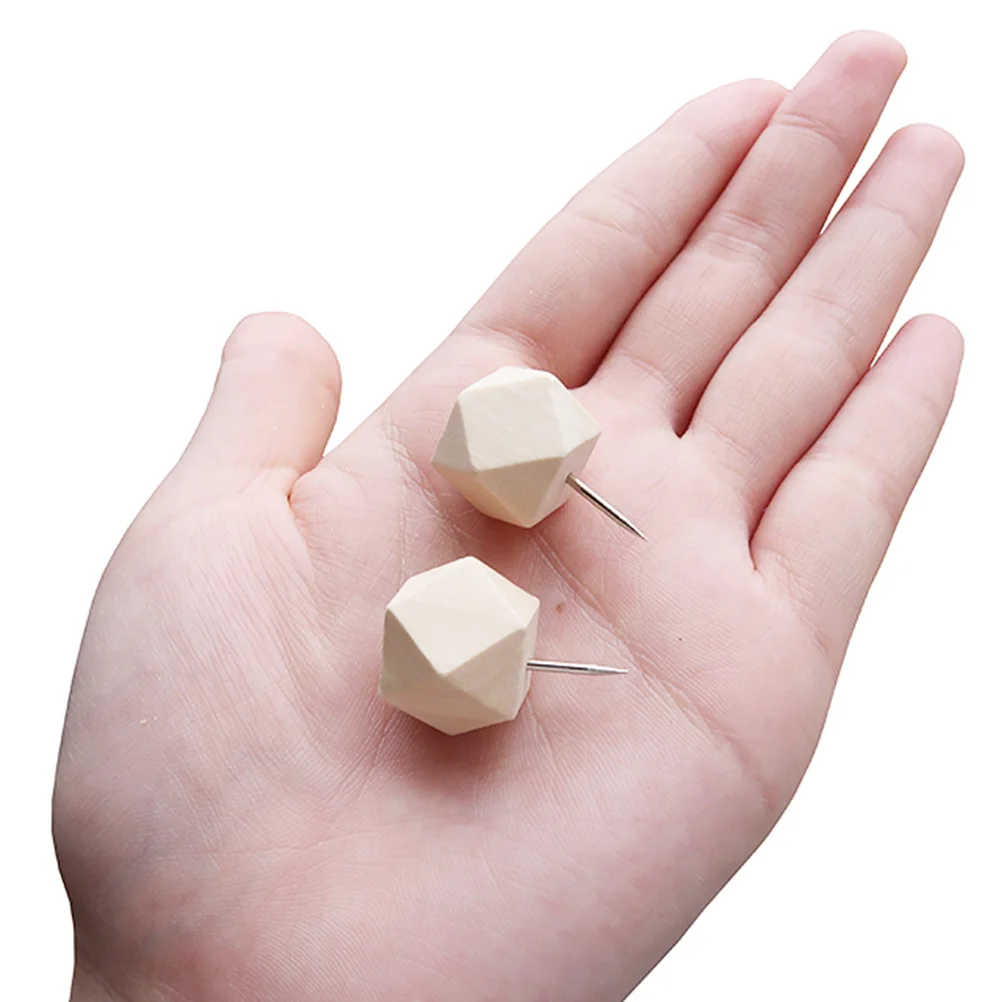 

15Pcs Geometric Thumb Tacks Polyhedral Push Pins DIY Office School Cork Board Posters Photos Maps Wood Push Pins