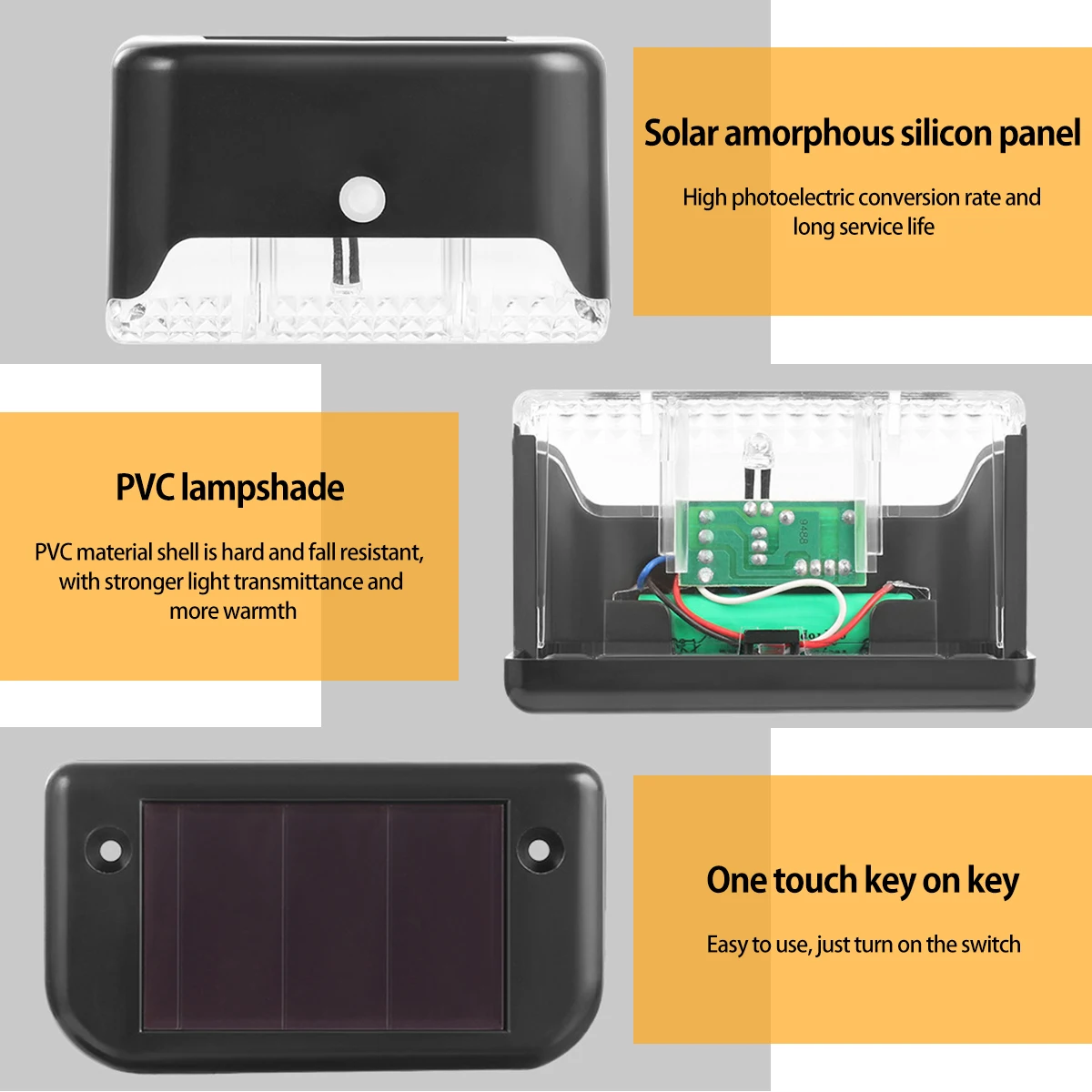 Luzes led solar luzes ao ar livre ip65 jardim decoração luzes passo deck luzes lâmpadas jardim iluminação cerca pátio decoração