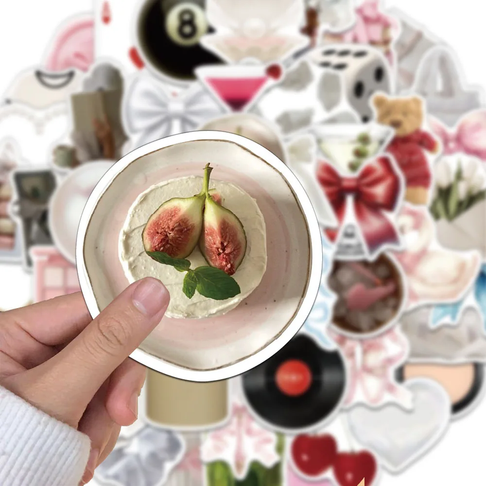 52 szt. Delikatne naklejki w stylu INS, estetyka graffiti, na telefon, gitarę, laptop, walizkę, kubek, wodoodporne naklejki z kreskówkami, zabawki dla dzieci