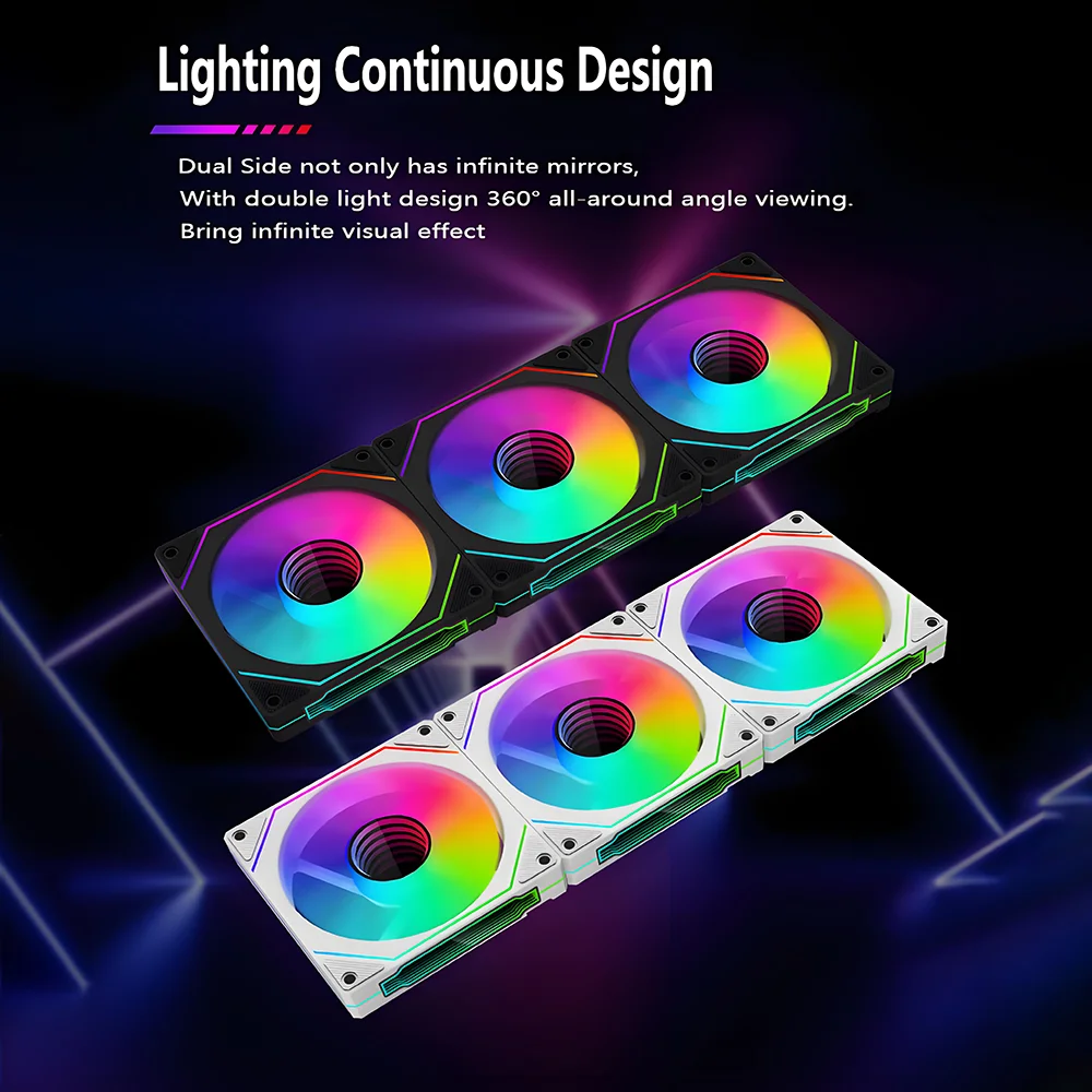 PRISM 4 PRO コンピュータケースファン 120 ミリメートル ARGB 4 ピン PWM サイレント冷却ファン 12V 高気流 45.2CFM/600-1500RPM ventiladores para pc