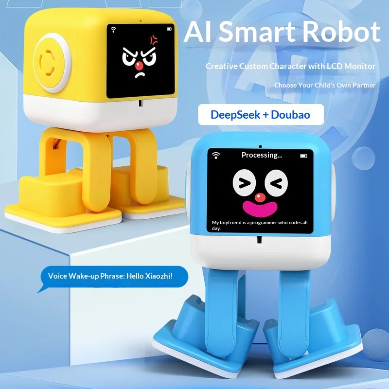 AI Intelligent Robot Touch Interactive Chat Deepseek Lcd Display Custom Emotion Expression Voice Control Learning Companion