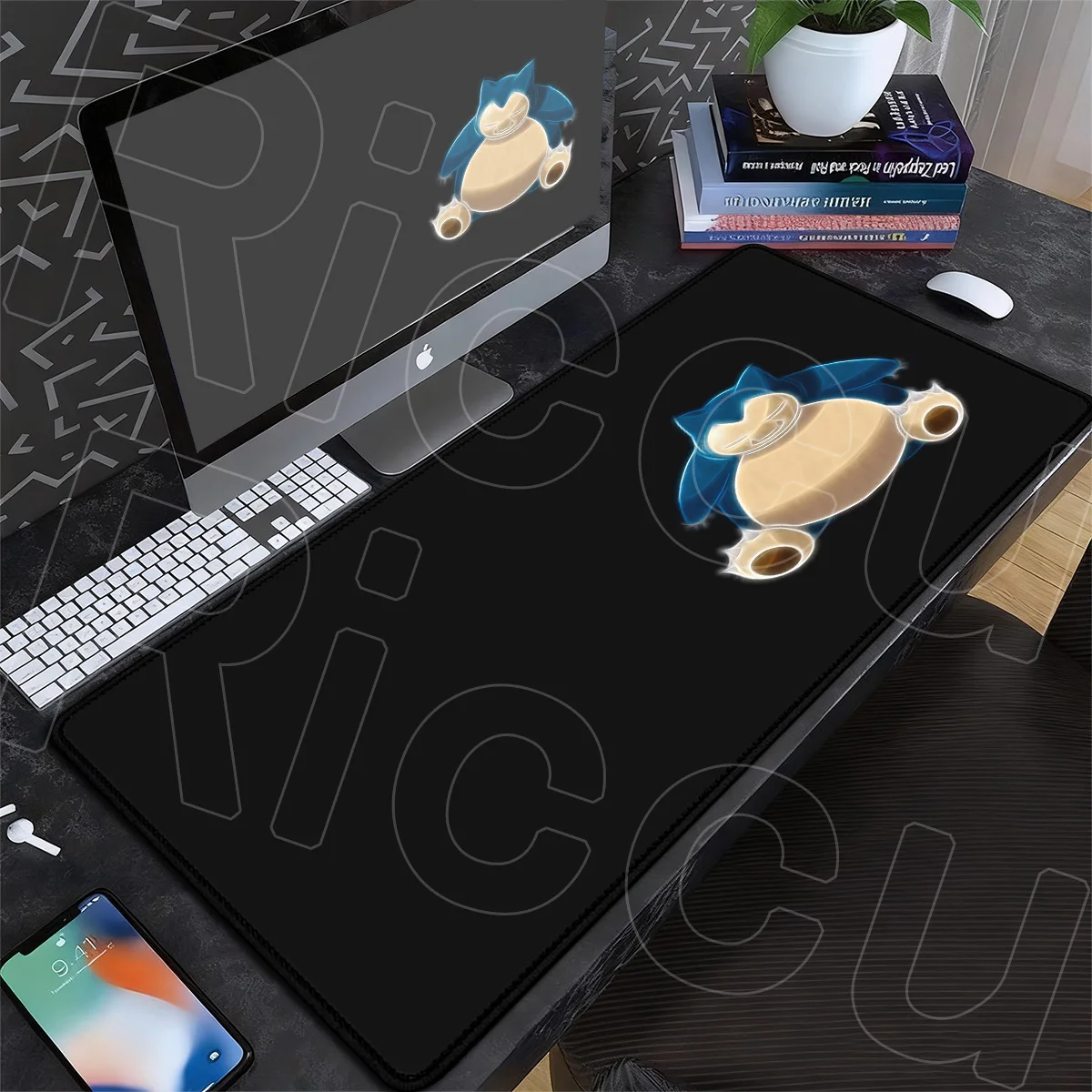 Große Laptop-Büro-Tastaturmatten XXL PC Kawaii Fat Snorlax Mauspad Pokemon Computer-Spiel HD-Druck Schreibtischunterlage 900x400mm – Detail 1