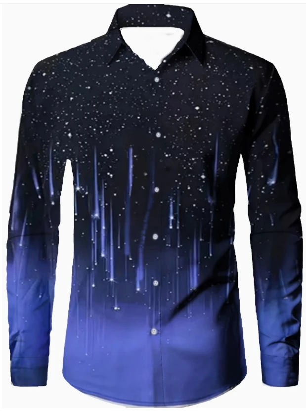 Men's Casual Floral Print Button-Up Shirt - Polyester & Elastane Blend, Non-Stretch Fabric, Perfect for All Seasons, Collar