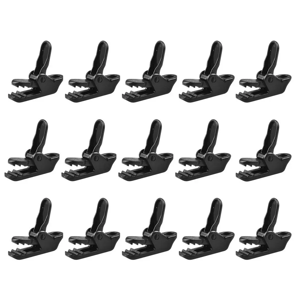 15 Pcs Rope Fixing Bungee Cord Tensioner Clothesline Black Outdoor Tarps Party Clip for Camping Awning Fabric Locking Clips view 5