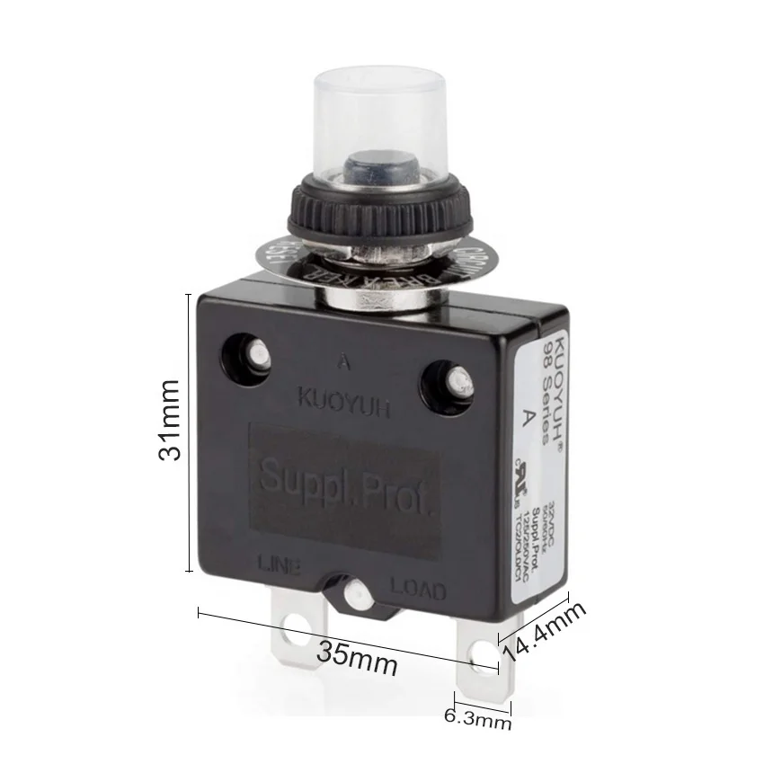 KUOYUH 98 series 30A automatic reset thermal overload protector button control switch circuit breaker