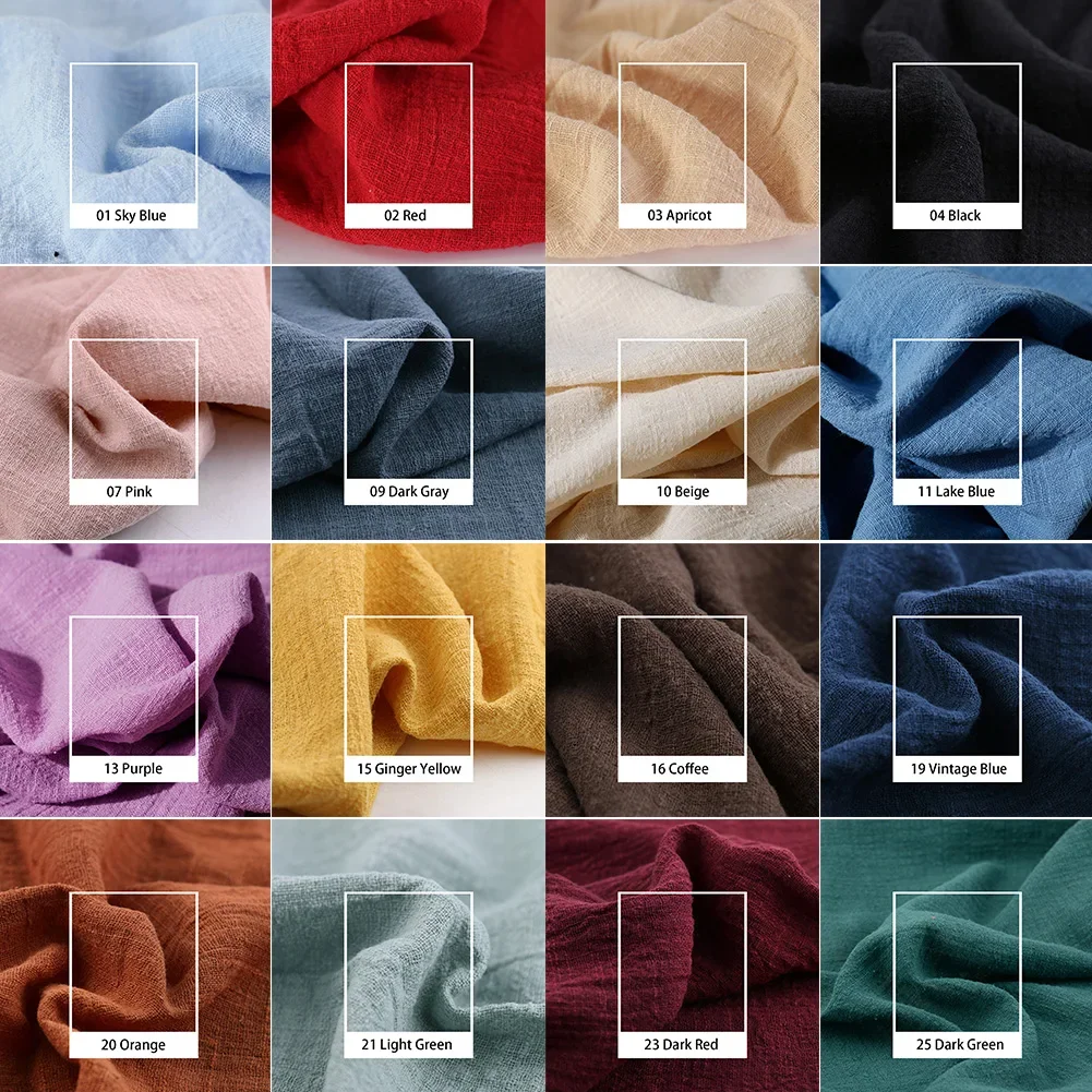 نسيج القطن والكتان الناعم المواد العضوية القطن الطبيعي النقي كامبريك ايكو DIY الملابس خليط النسيج الكريب القماش الجبن