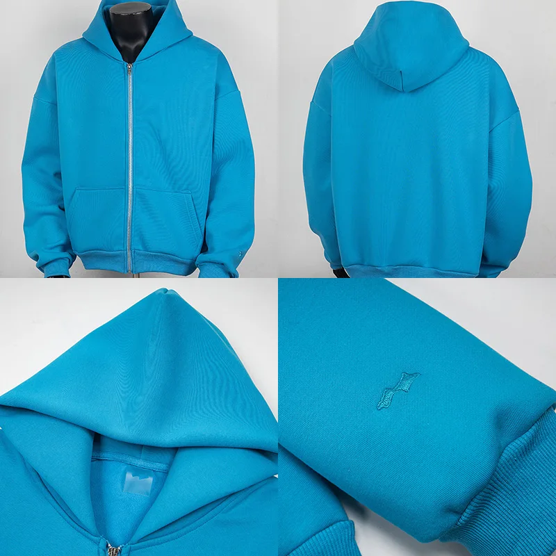 

SKYLRK Hooded Zip-Up Sweatshirt Men Women Solid Color Street Justin Bieber Skylrk Fall/Winter New Hoodies