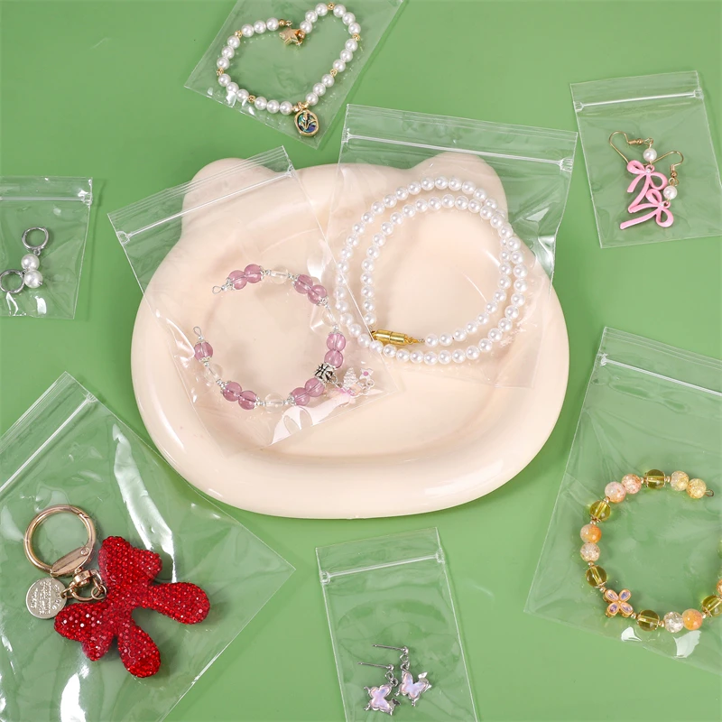 10Pcs Multi Size Reusable Transparent PP Jewelry Packaging Self Sealing Bag For Earrings Bracelets Necklaces Jewelry Packaging