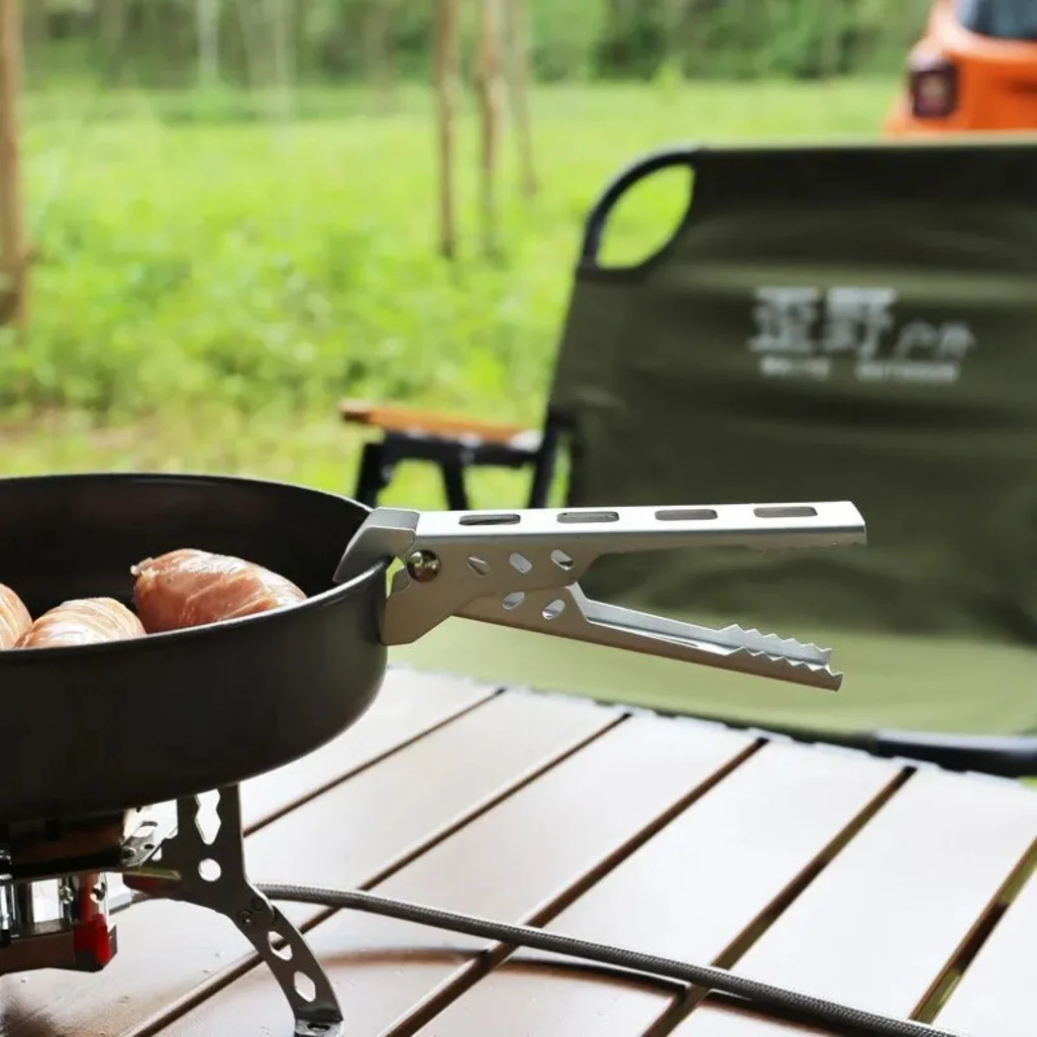 Camping Hiking Anti-scald Pan Clamp Pan Bowl Gripper Outdoor Pot Clip Picnic Tableware Accessories Camping Barbecue Cookware