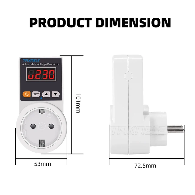 Automatic Voltage Protector Socket AC 220V Adjustable 16A Power Surge Protector EU Plug Socket Voltage Safe Refrigerator Protect 6