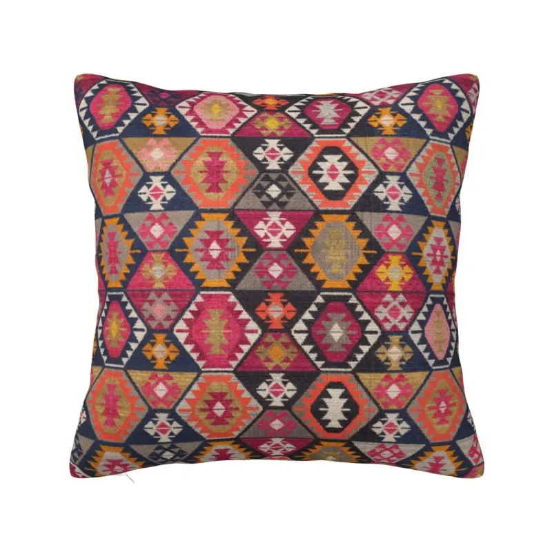 

Винтажная богемная квадратная наволочка на заказ, декоративная подушка для гостиной, двусторонняя печать