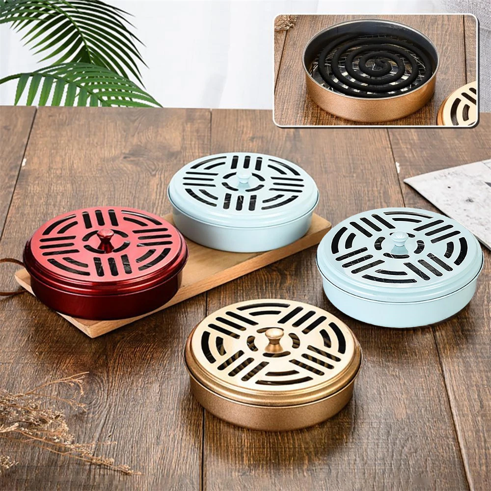 Portable Mosquito Coils Holder Large Hotel Metal Repellent Rack With Cover Mosquito Coil Tray Summer Anti-mosquito Home Supplies