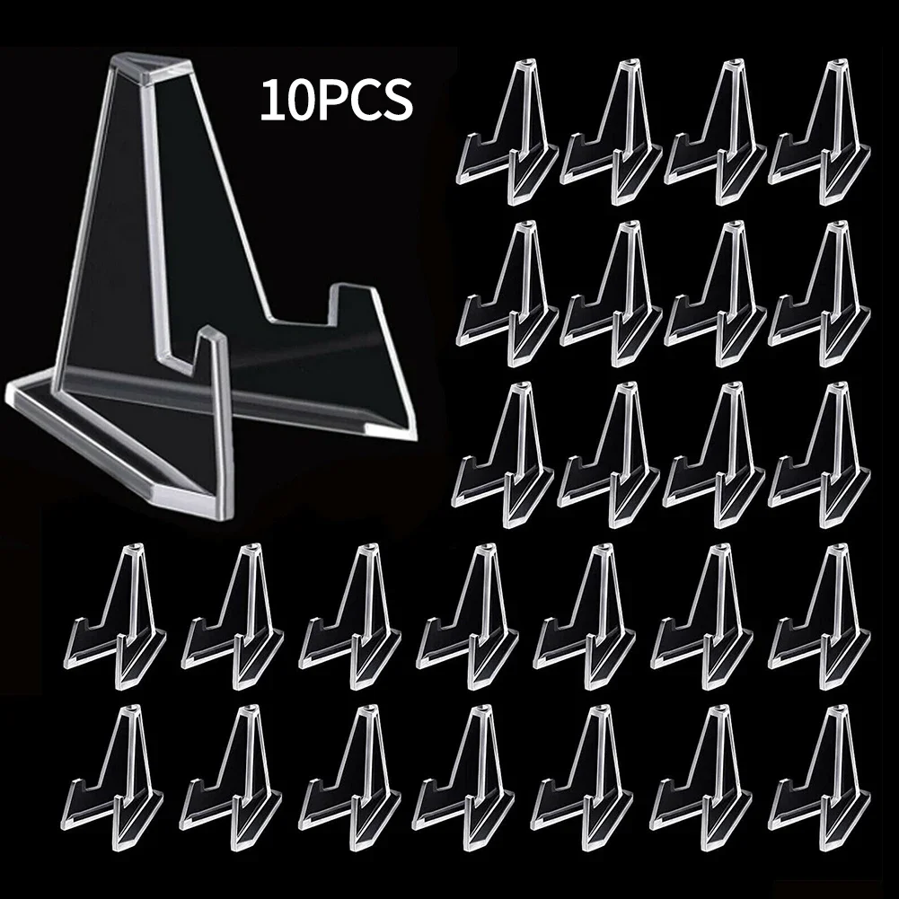 10pcs Acrylic Display Rack Commemorative Coin Capsule Display Stand Holders Transparent Triangle Display Stand Home Decor
