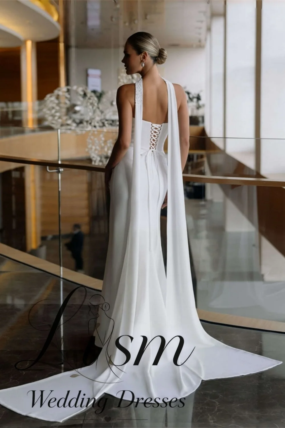 Lism Stunning Strapless Wedding Dresses With Shawl Women Sleeveless Open Back Bridal Gowns 2026 Vestidos De Novia Customized