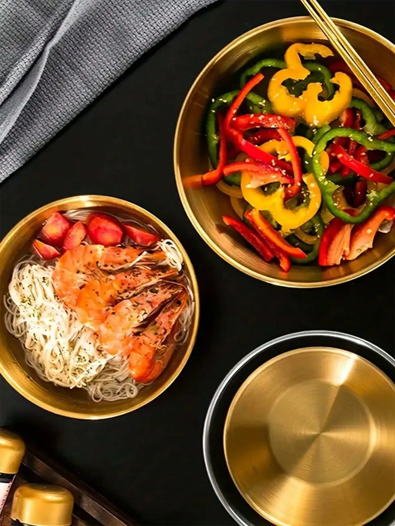 Großes 3-teiliges Salatschüssel-Set: doppelschichtiger, isolierter Edelstahl, bruchsicher, rostbeständig