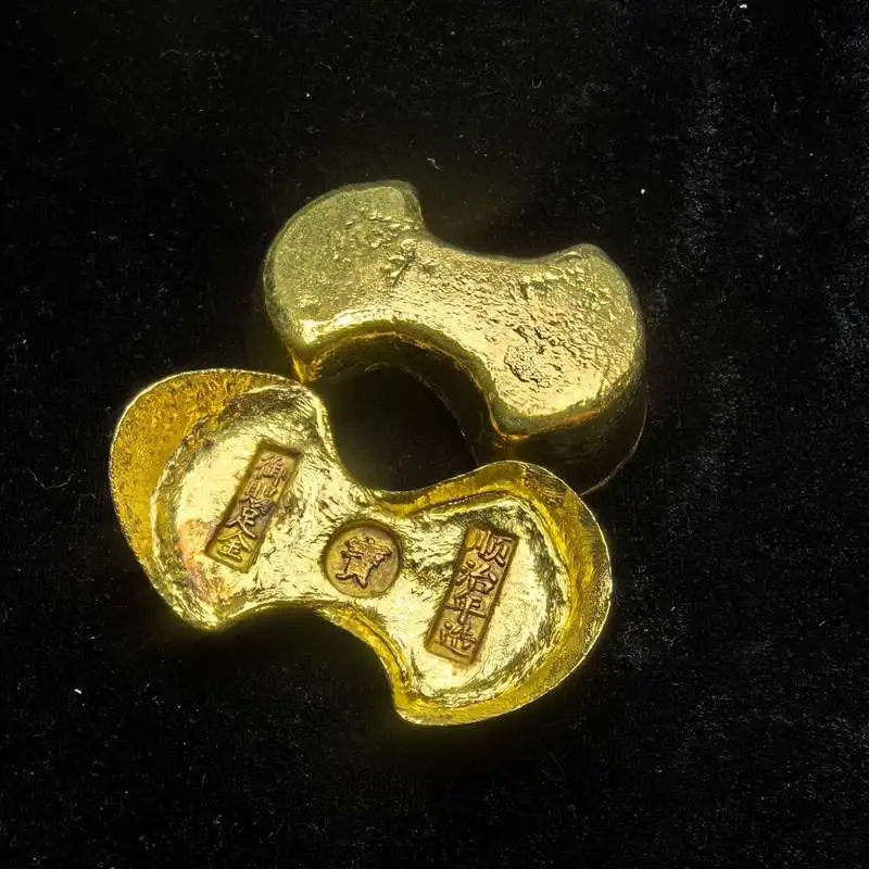 Gilded ingots, cakes, , gold bars, tea ceremony and film props