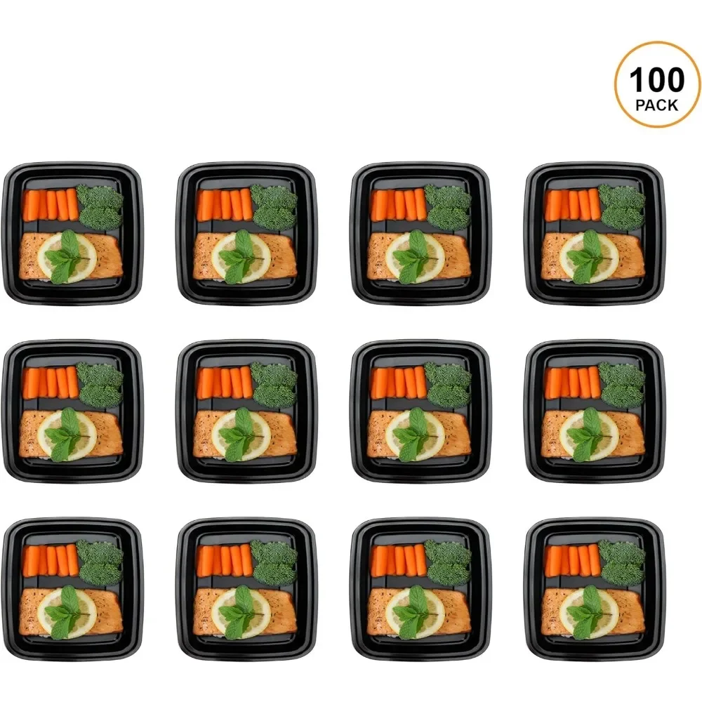 

2023 New Meal Prep Containers [100 Pack] 3 Compartment with Lids, Food Containers, BPA Free, Bento Box