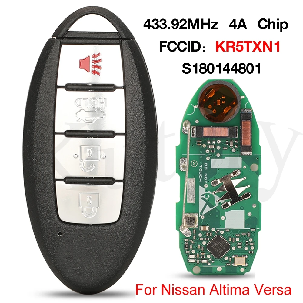 jingyuqin S180144801 KR5TXN1 433MHz 4A Chip Fob 285E3-6CA1A Keyless Smart Car Remote Key For Nissan Altima Versa 2019 2020