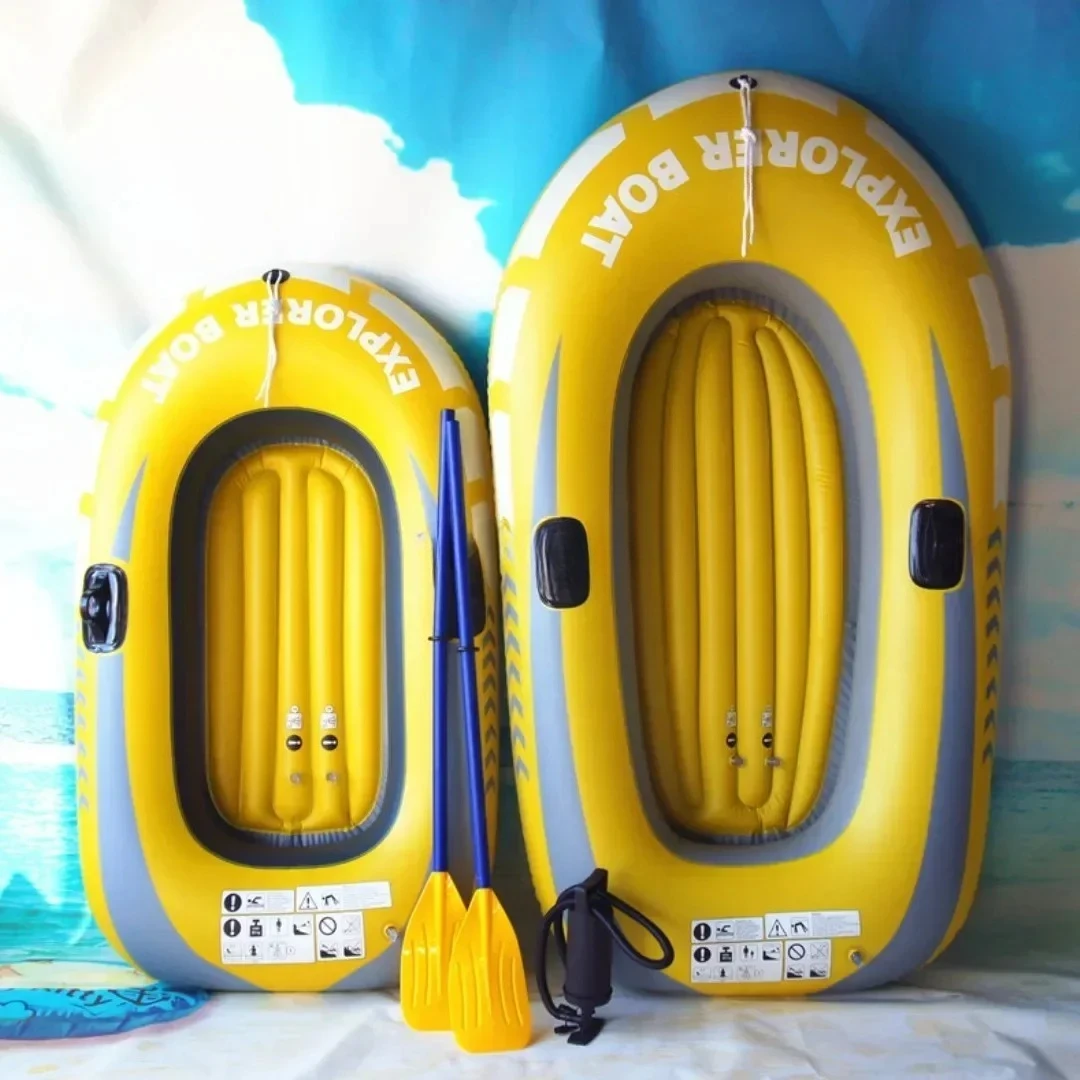 Caña de Kayak inflable para 1 ~ 2 personas, barco de aire de remos, barco de pesca, barco de goma de verano, Kayak acuático de PVC, RaftingBoat grueso