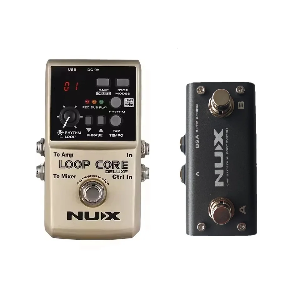 Nux loop core deluxe pedal de efeito guitarra música looper