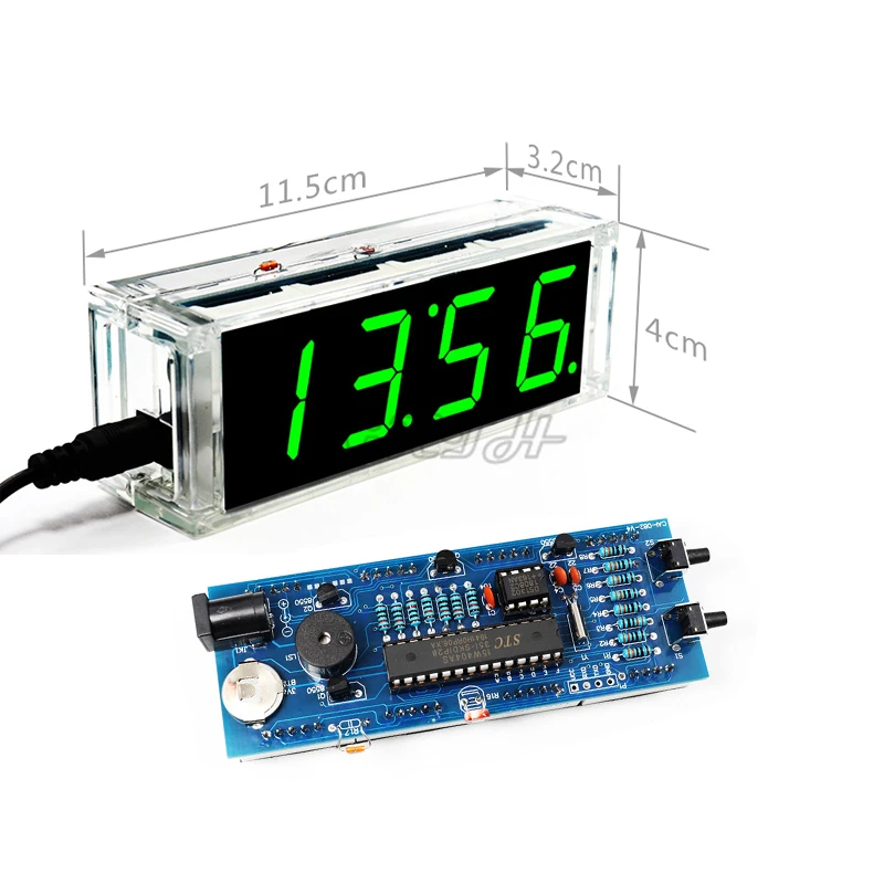 DIY cyfrowy zegar elektroniczny zestaw 51 MCU szkolenia części budzik data temperatura